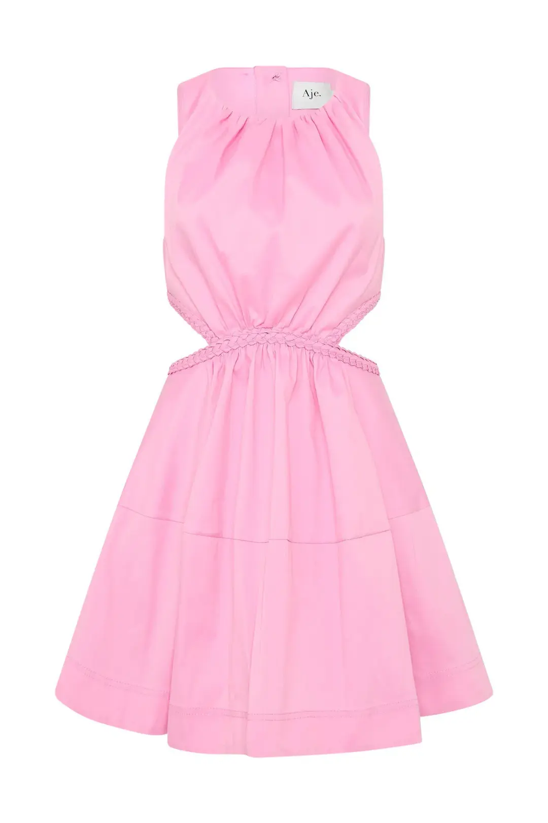 Aje Voyage Braided Cut Out Mini Dress Pink Size 6 / XS for rent on The Volte - main image