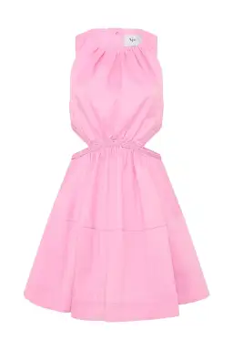 Aje Voyage Braided Cut Out Mini Dress Pink Size 6 / XS for rent on The Volte - image 4