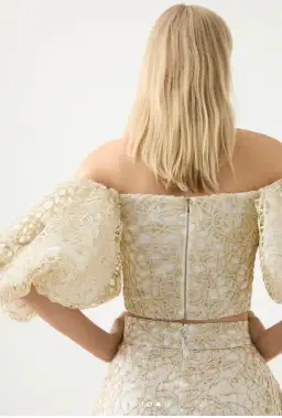 Aje Patina Lace Top and Midi Skirt Set Ivory Size 8/10 for rent on The Volte - image 4