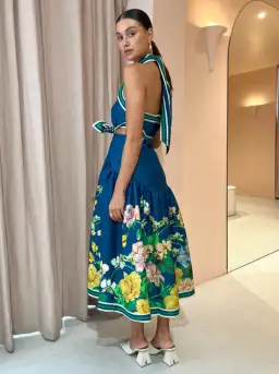 Alemais Lyla Halter Midi Dress Floral Size 8 for rent on The Volte - image 3