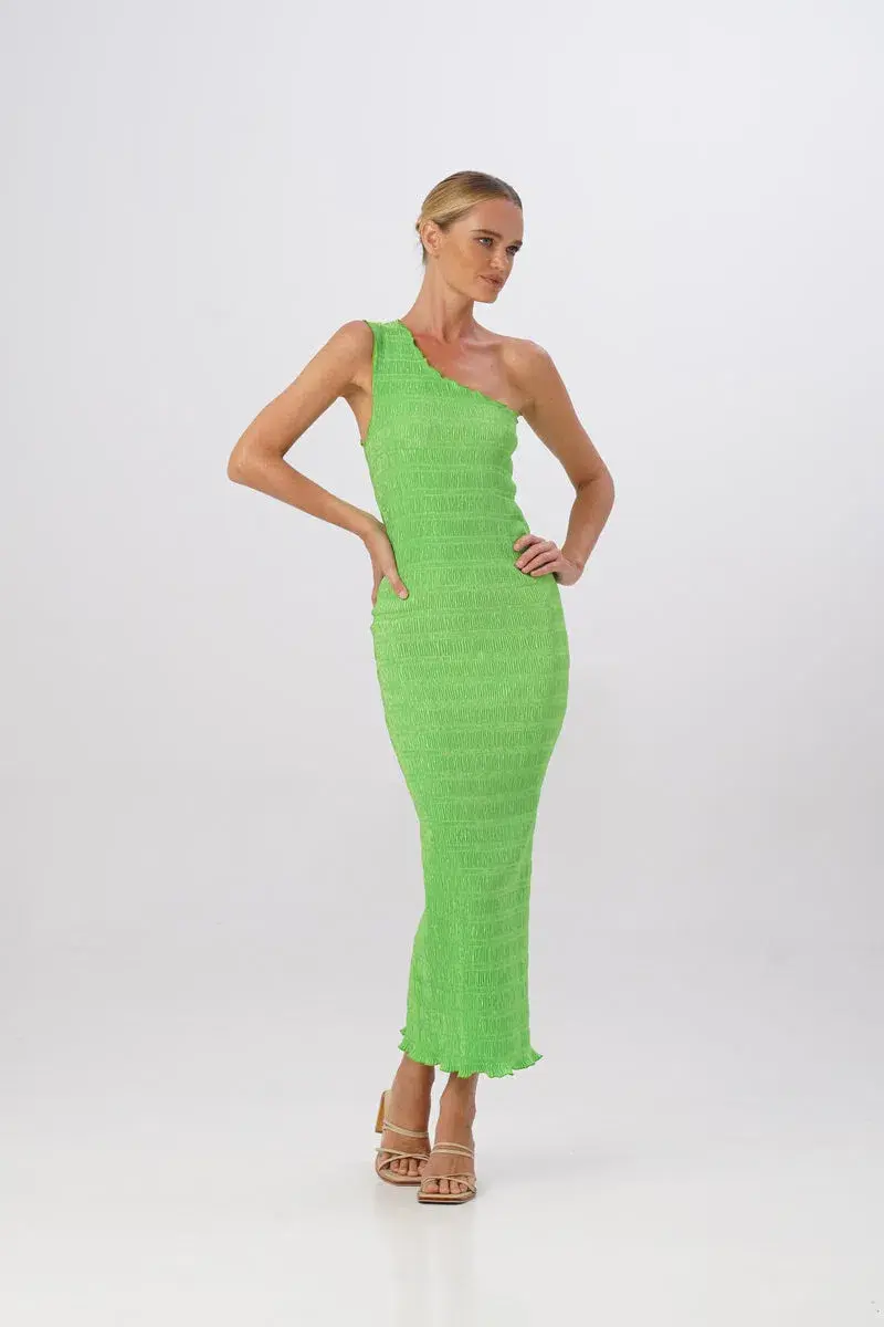 L'idee Gigi Smocking Gown Neon Green Size 12 - Image 2
