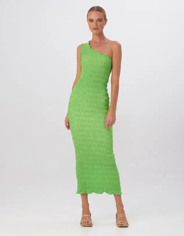L'idee Gigi Smocking Gown Neon Green Size 12 - Image 1