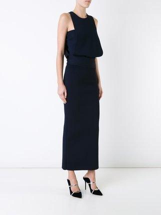 ScanlandTheodore Draped Crepe knit dress. -  Navy - Image 1