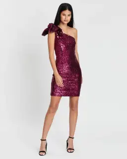 By Johnny Flash Tied Up Dress Pink Sequin Size 8 for rent on The Volte - image 1