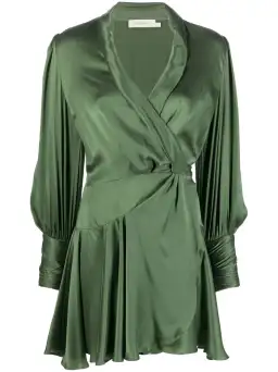 Zimmerman Silk Wrap Dress Green Size 1 / AU 10 for rent on The Volte - image 4