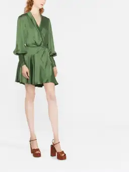 Zimmerman Silk Wrap Dress Green Size 1 / AU 10 for rent on The Volte - image 1