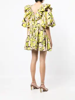 Aje Ruffle Mini Dress Print Size 8 for rent on The Volte - image 3