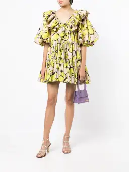 Aje Ruffle Mini Dress Print Size 8 for rent on The Volte - image 1