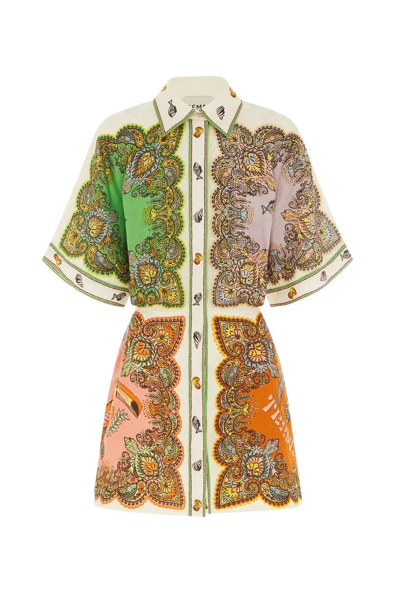 Alemais Trippy Troppo Mini Dress Multi Size 12 for rent on The Volte - main image