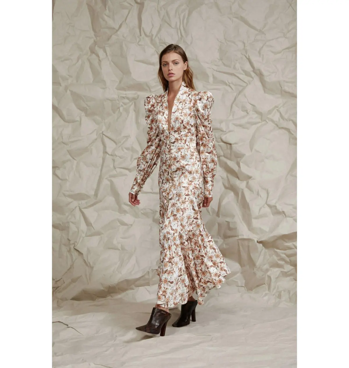 Acler Horrock Ivory Wallpaper Dress Floral Print Size AU 12 - Image 1