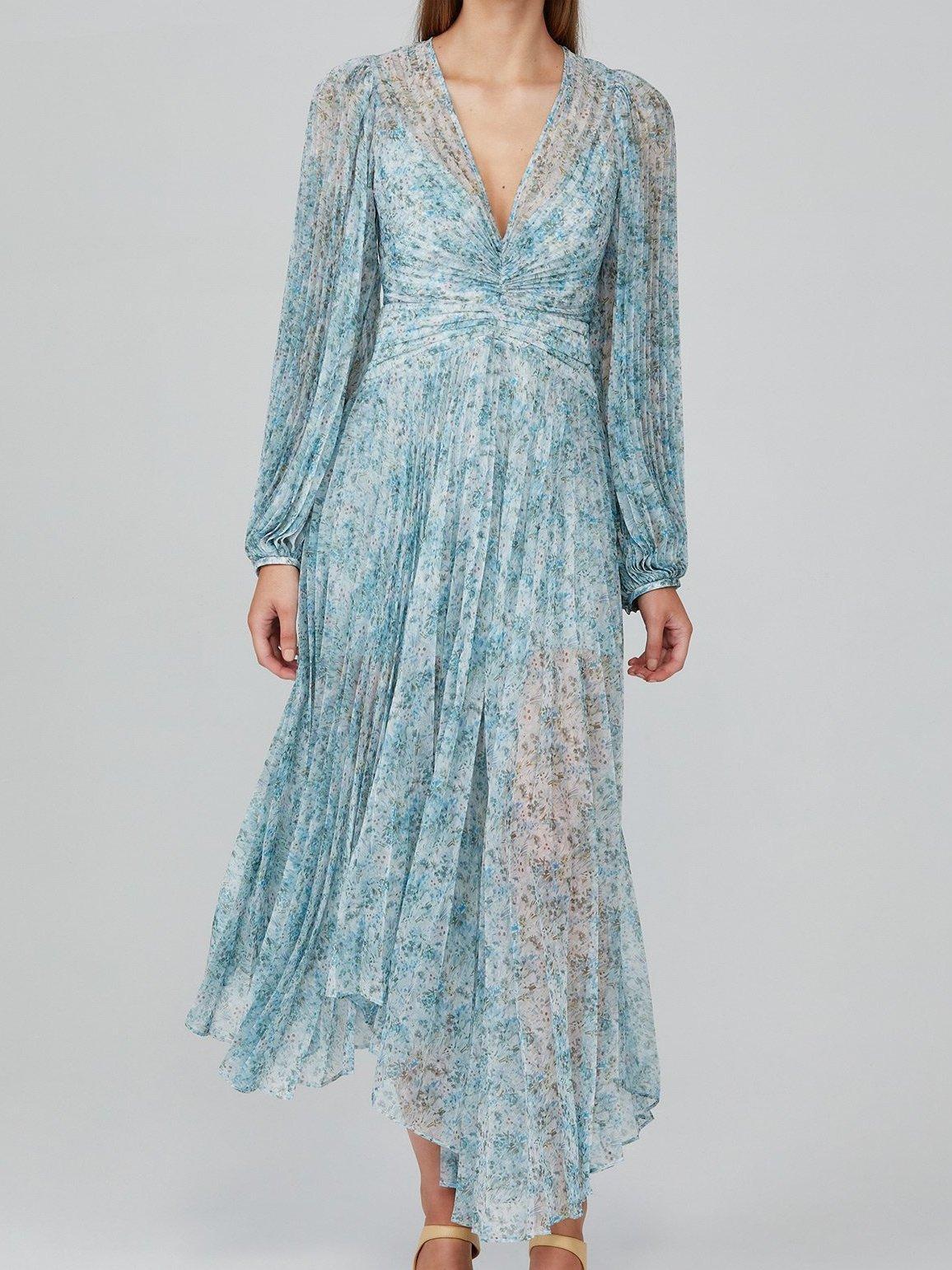 Acler Astone Midi Dress Blue Size 14 - Image 1