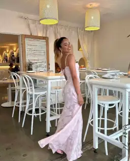 House Of CB Seren Corset Lace Dress Pink Size S / AU 8