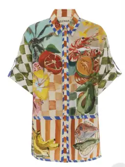 Alemais Theo Oversized Shirt Multi Coloured Size 10 for rent on The Volte - image 2