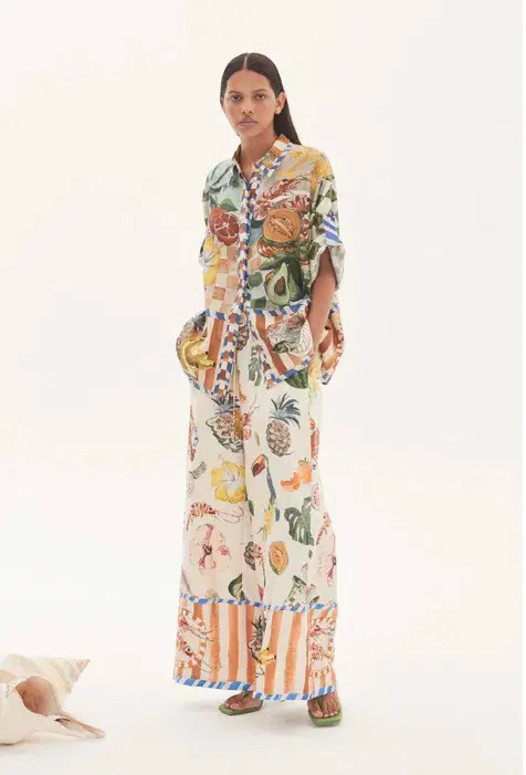 Alemais Theo Oversized Shirt Multi Coloured Size 10 for rent on The Volte - main image