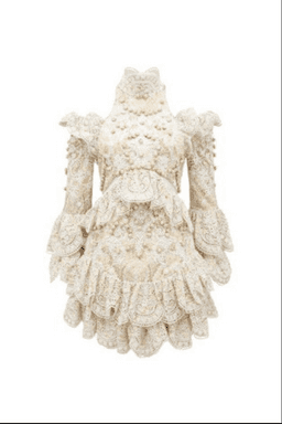 Thurley Flutter dress in gold raid tile size 12