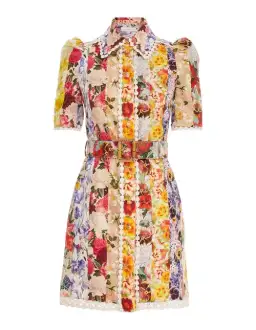 Zimmermann The Wonderland Shirt Dress in Spliced Stripe Floral Size 0/Au 8 for rent on The Volte - image 2