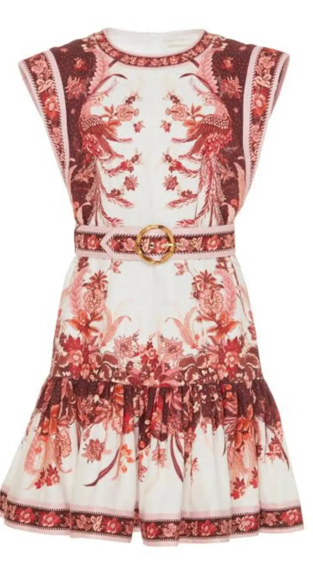 Zimmermann Wavelength Belted Mini Dress Red Size AU8/zimm size 0 for rent on The Volte - main image