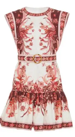 Zimmermann Wavelength Belted Mini Dress Red Size AU8/zimm size 0 for rent on The Volte - image 3