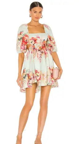 Zimmermann Mae Cut Out Mini Dress Floral Size 1 / AU 10 for rent on The Volte - image 1