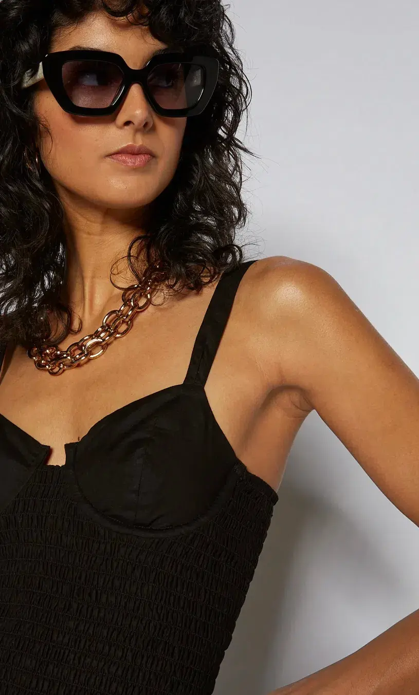 Scanlan Theodore Cotton Bralette Midi Dress Black Size 8 / S - Image 2