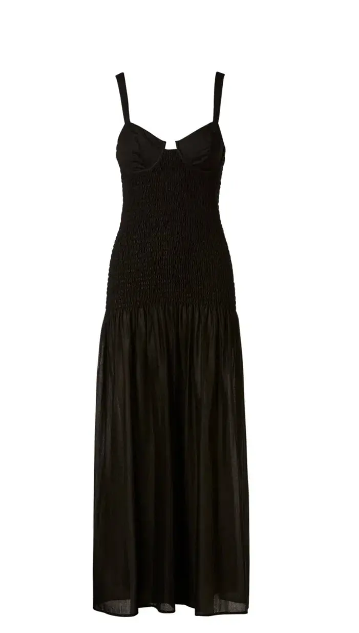Scanlan Theodore Cotton Bralette Midi Dress Black Size 8 / S - Image 7