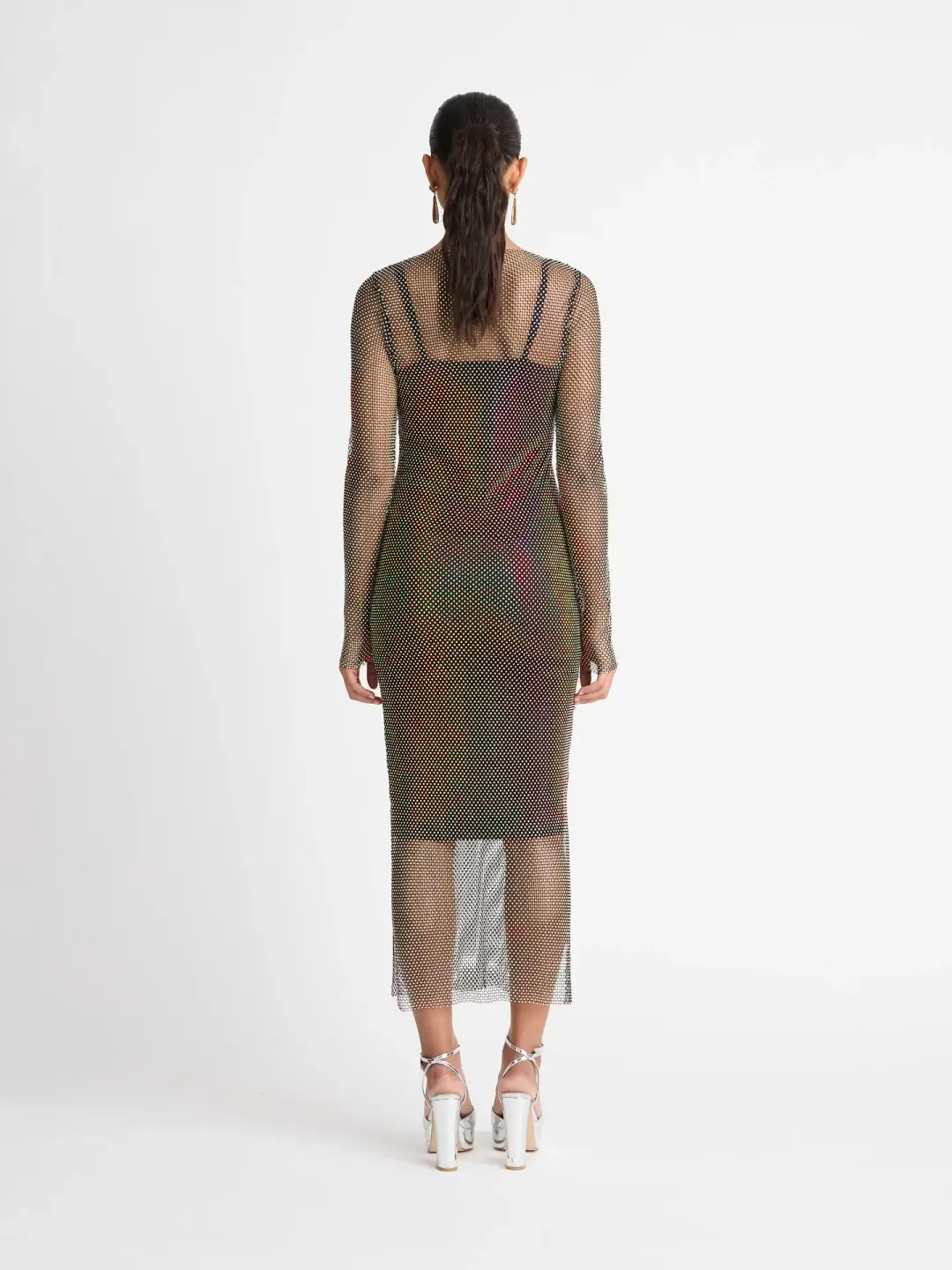 Sheike Crystal Mesh Midi Dress Size 8 / S for rent on The Volte - main image