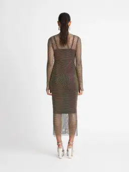 Sheike Crystal Mesh Midi Dress Size 8 / S for rent on The Volte - image 2