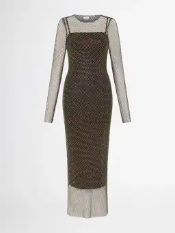 Sheike Crystal Mesh Midi Dress Size 8 / S for rent on The Volte - image 3