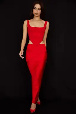 House Of CB Edetta Corset and Colette Skirt Set Red Size S / Au 8