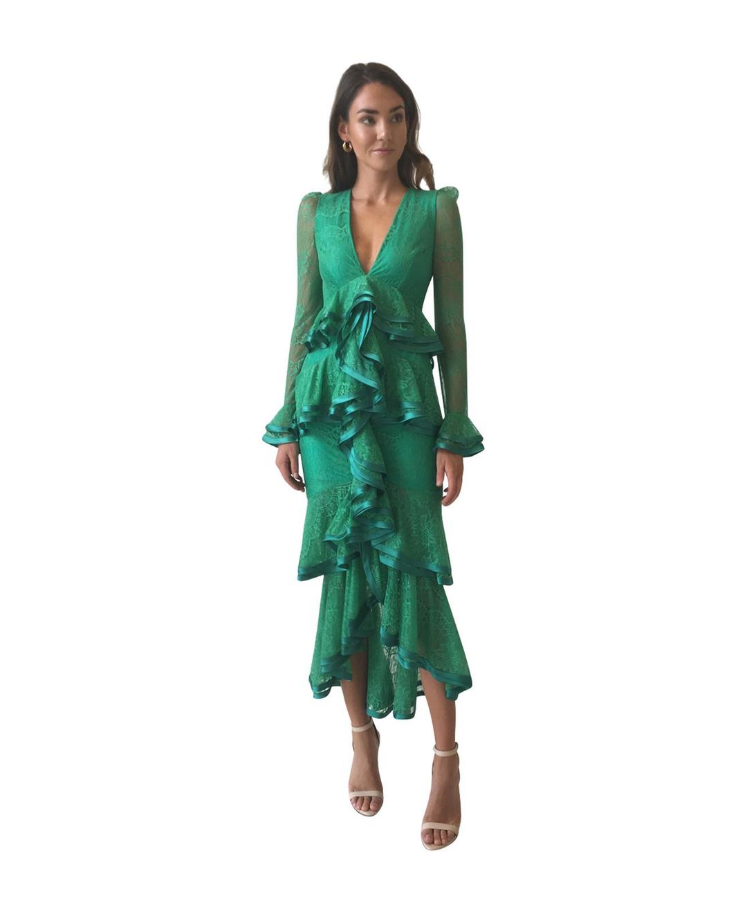 Nicola Finetti Maia Dress Green size 12 for rent on The Volte - main image