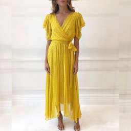Bec & Bridge Hibiscus Golden yellow midi size 8 for rent on The Volte - image 3