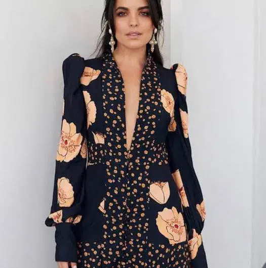 Acler Elton Dress Poppy Mix Print Size 10 - Image 2