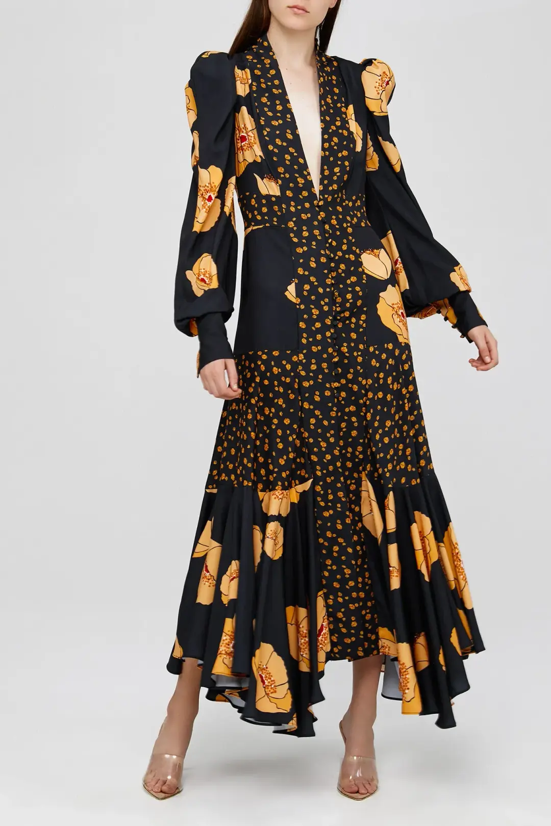 Acler Elton Dress Poppy Mix Print Size 10 for rent on The Volte - main image