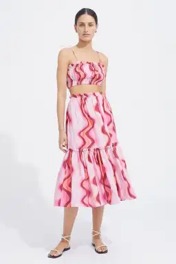 Steele Cameron Bustier & Austin Skirt Set Groovy Print Size 8