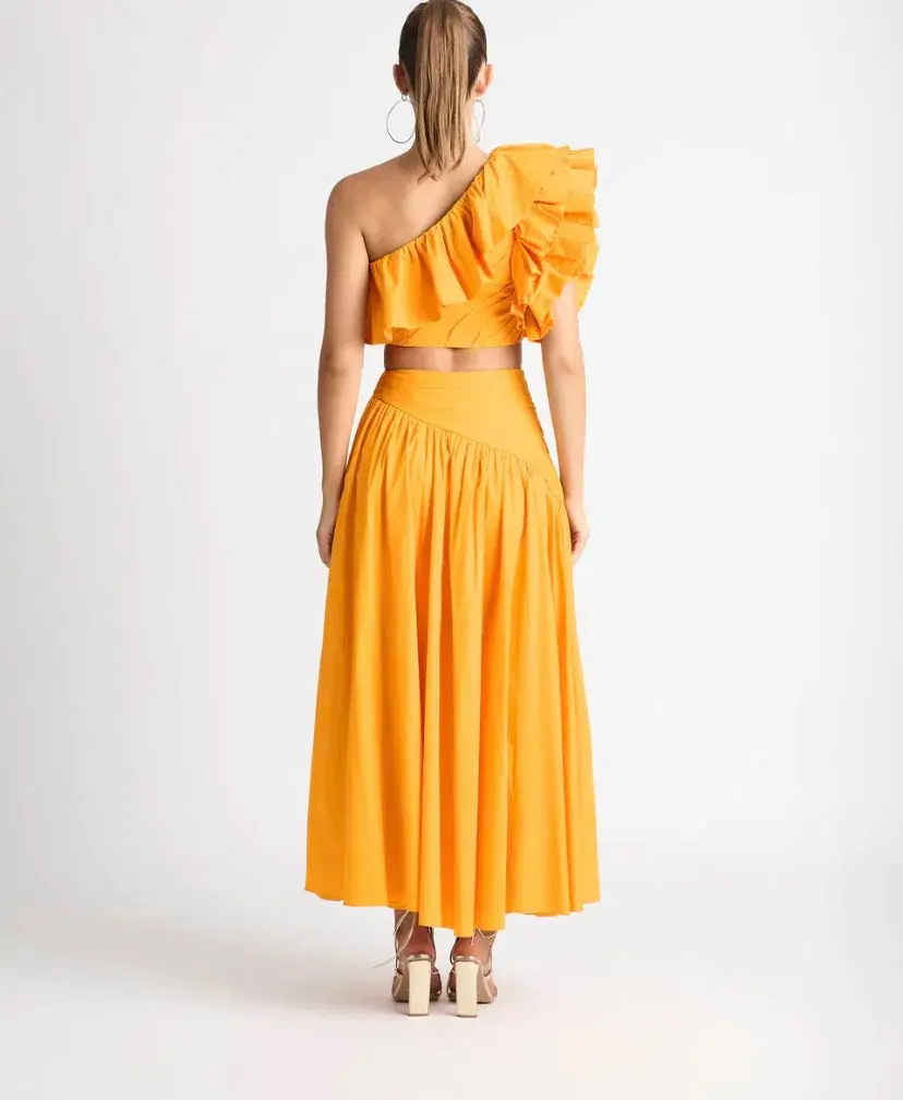 Sheike Allegra Frill Top and Maxi Skirt Set Yellow Size 16/14 for rent on The Volte - main image