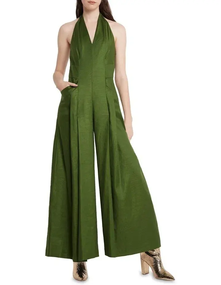 Sass & Bide Ever True Halter Neck Jumpsuit Pine Size 14 for rent on The Volte - main image