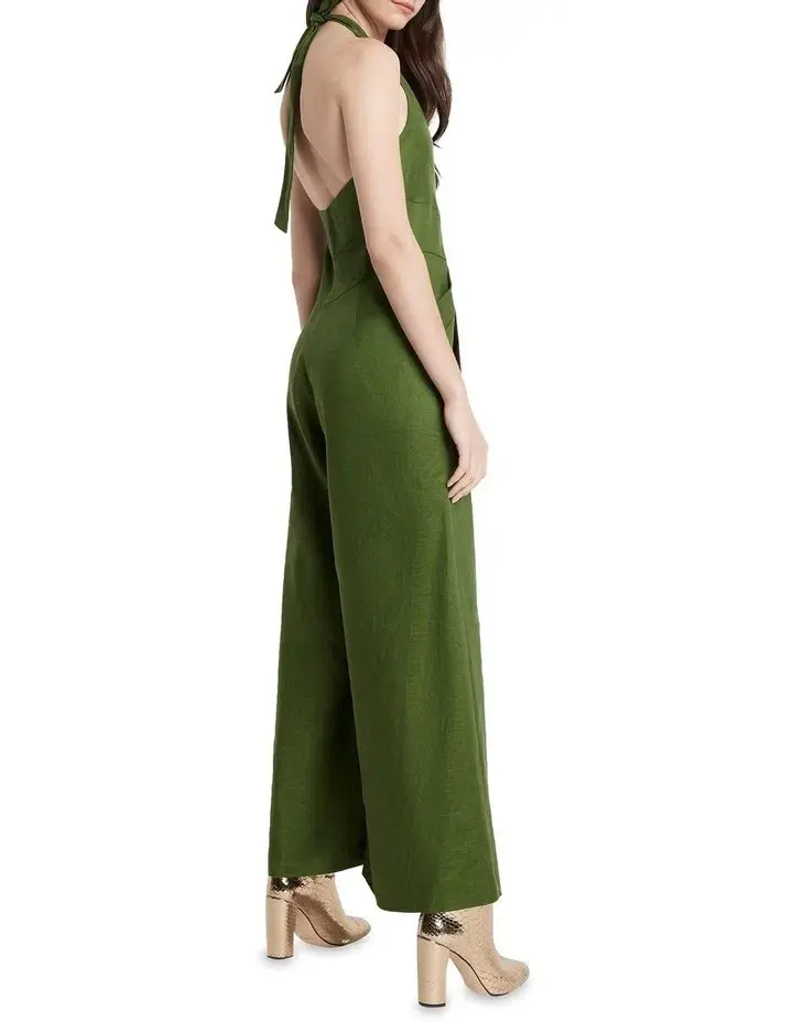 Sass & Bide Ever True Halter Neck Jumpsuit Pine Size 14 for rent on The Volte - main image