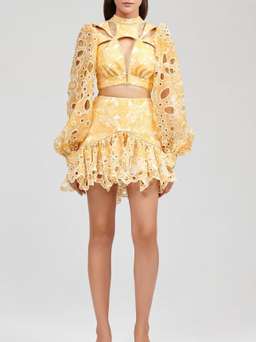 Acler Meredith Top & Skirt Set Lemon Size 8 for rent on The Volte - image 1