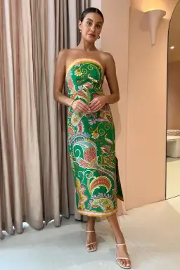 Alemais Marion Bodice Dress Green/Print Size 10 for rent on The Volte - image 1