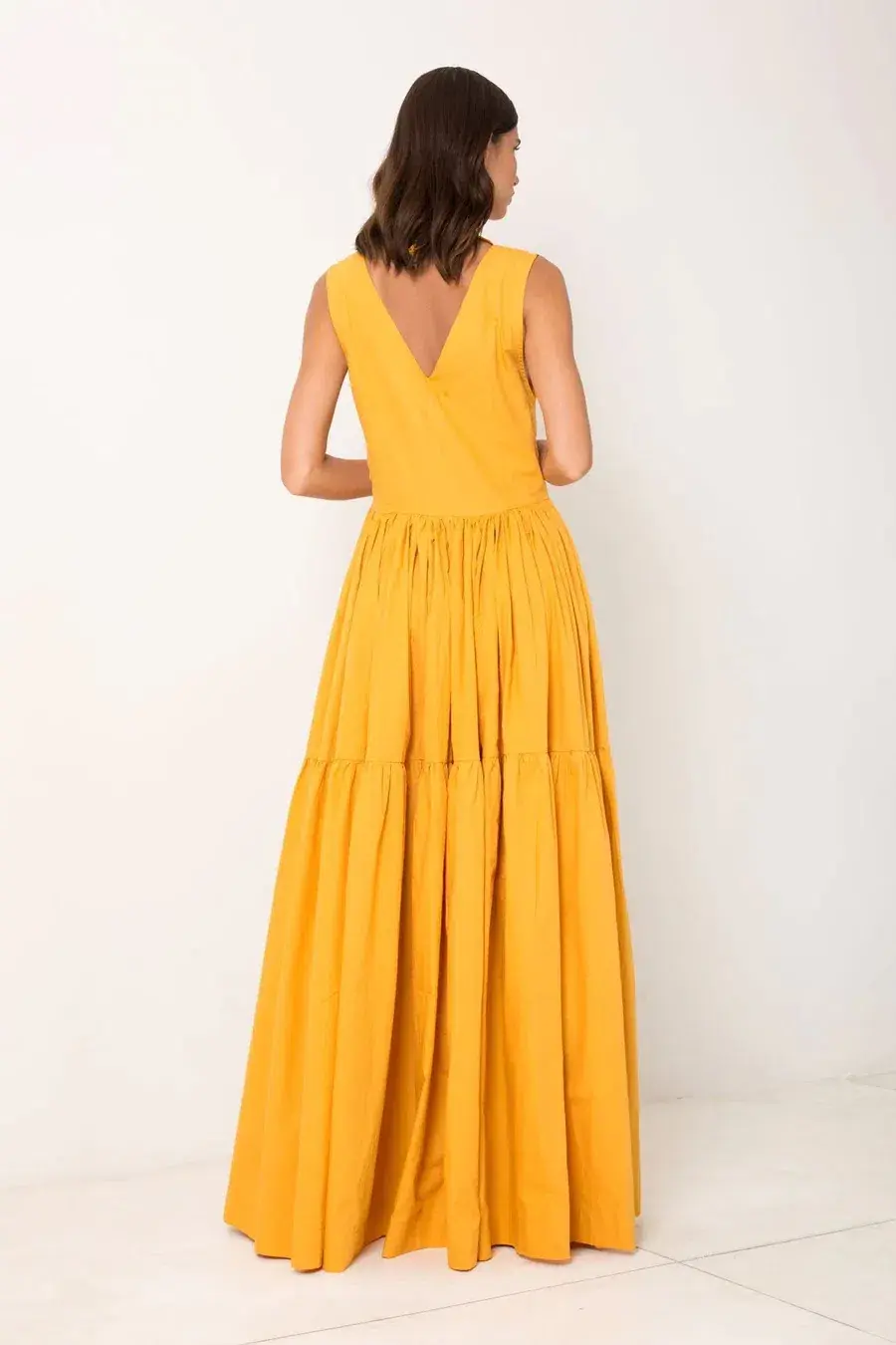 S/W/F Boutique V Neck Tiered Maxi Orange Size S / AU 8 for rent on The Volte - main image