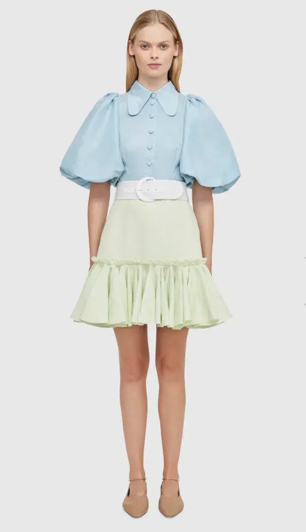 Leo Lin Cambridge Mini Dress Air Multi-colored Size AU 10 for rent on The Volte - main image