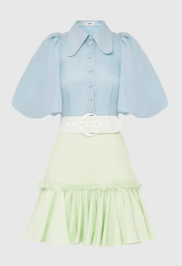 Leo Lin Cambridge Mini Dress Air Multi-colored Size AU 10 for rent on The Volte - main image