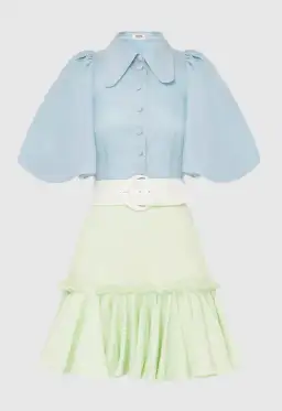 Leo Lin Cambridge Mini Dress Air Multi-colored Size AU 10 for rent on The Volte - image 3