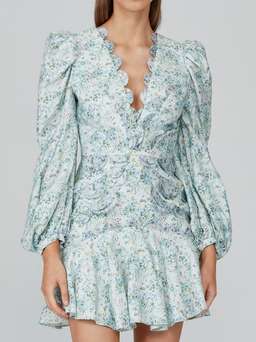 Acler Dixon Mini Dress Blue Floral Size AU 12 for rent on The Volte - image 2