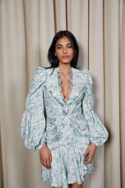 Acler Dixon Mini Dress Blue Floral Size AU 12 for rent on The Volte - image 5