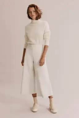 Country Road Luxurious White Leather Culotte Pants Size 10