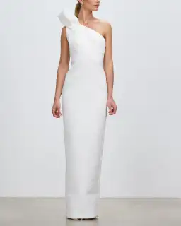Rachel Gilbert Miche One-Shoulder Maxi Gown White Size 2/AU 10 for rent on The Volte - image 0