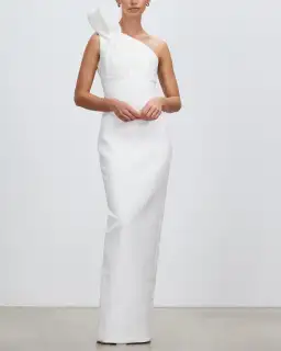 Rachel Gilbert Miche One-Shoulder Maxi Gown White Size 2/AU 10 for rent on The Volte - image 1