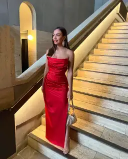 House Of CB Adrienne Strapless Corset Dress Red Size S/AU 8 for rent on The Volte - image 3