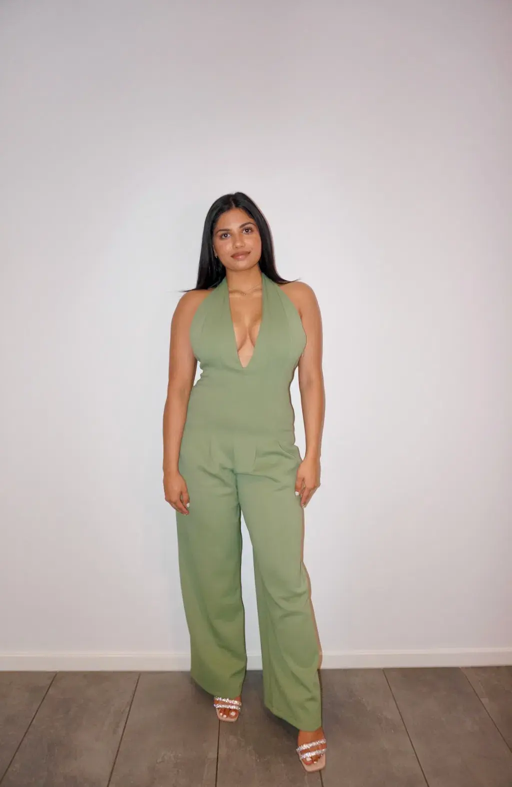 Derma Department Nikita Jumpsuit Sage Size 12 for rent on The Volte - main image